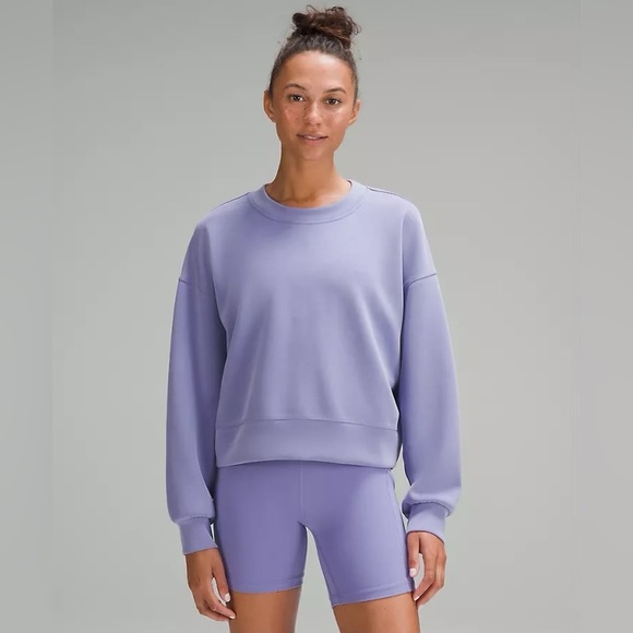 lululemon athletica Tops - NWT 🍋 Lululemon Softstreme Perfectly oversized Cropped Crew Dark Lavender Sz 6